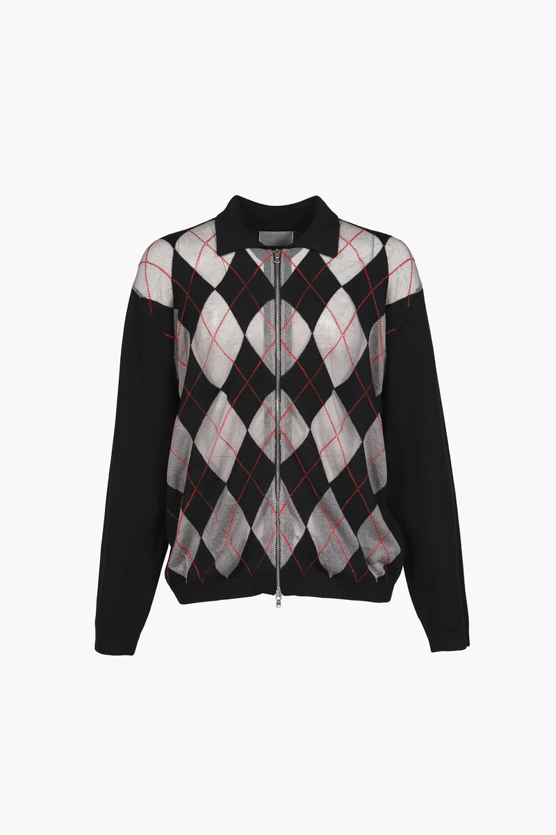 CITIES' ZIP CARDIGAN ARGYLE